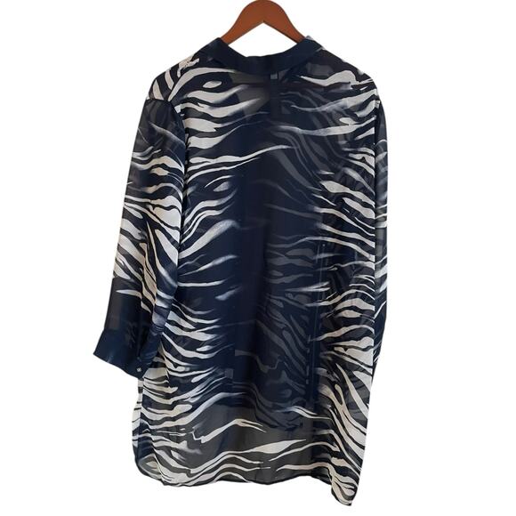 Chicos 3 Women TunicTop XL Abstract Animal Print Zipper Accent Rocker Whimsigoth - Picture 3 of 16